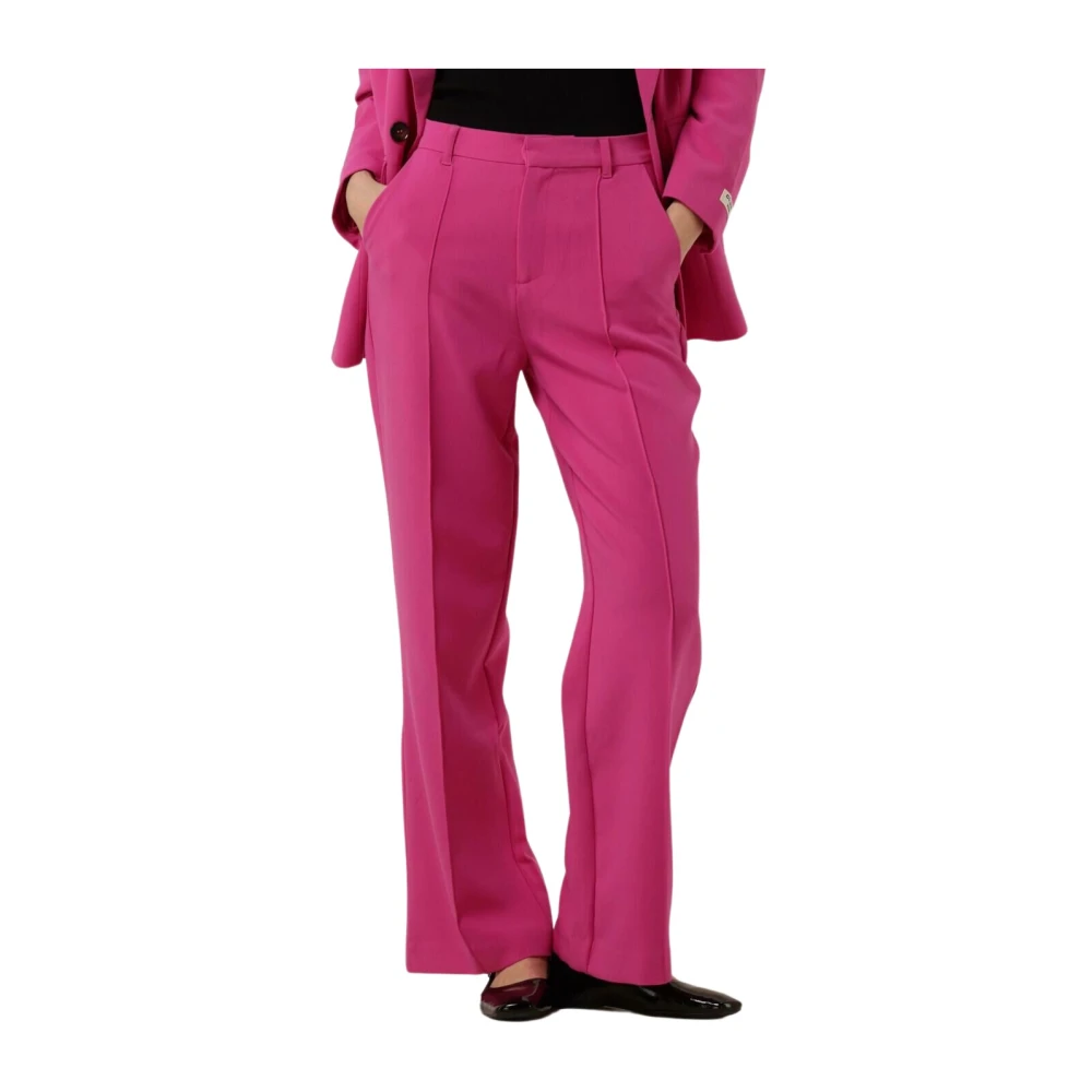 Colourful Rebel high waist straight fit pantalon Rus fuchsia
