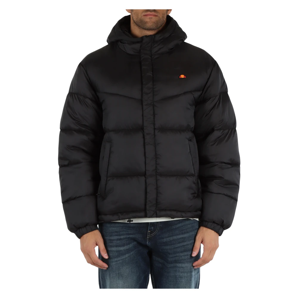 Ellesse Gewatteerd jack met voorlogo-patch Black Heren