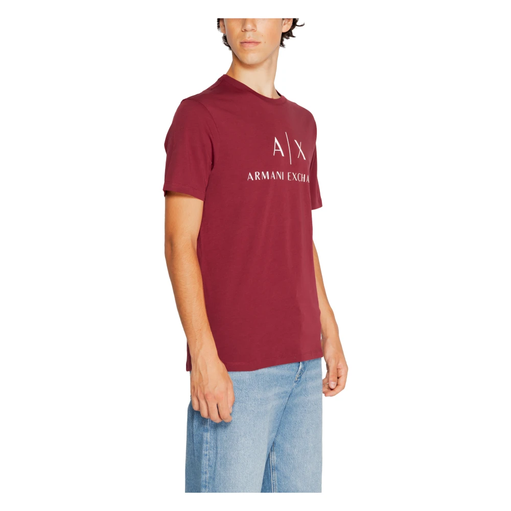 Armani Exchange Regular fit jersey T-shirt met logo Brown Heren