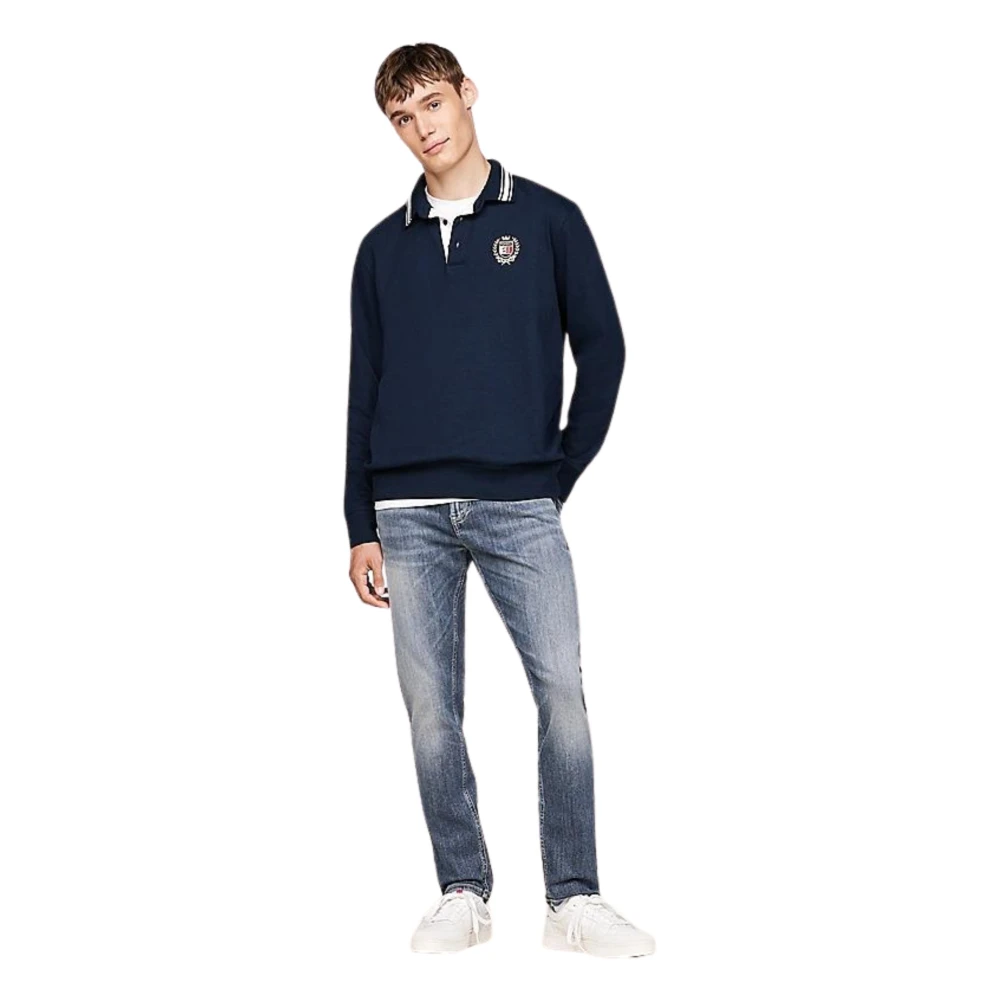 Tommy Hilfiger Slim Fit Distressed Denim Jeans Blue Heren