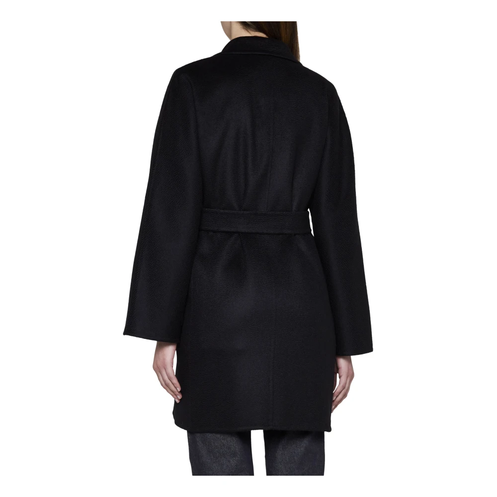 Max Mara Zwarte Kasjmierjas met Riem en Zakken Black Dames