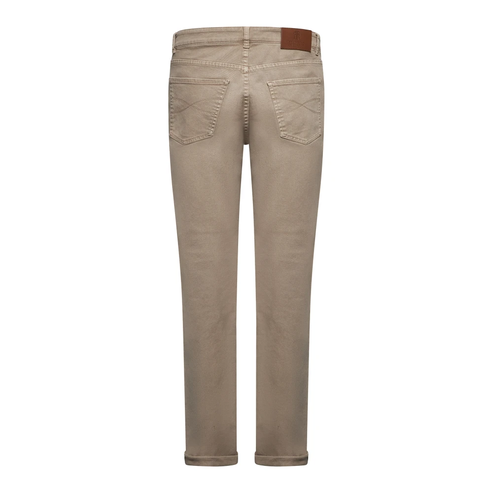 BRUNELLO CUCINELLI Beige Stretch Denim Straight-Leg Jeans Beige Heren
