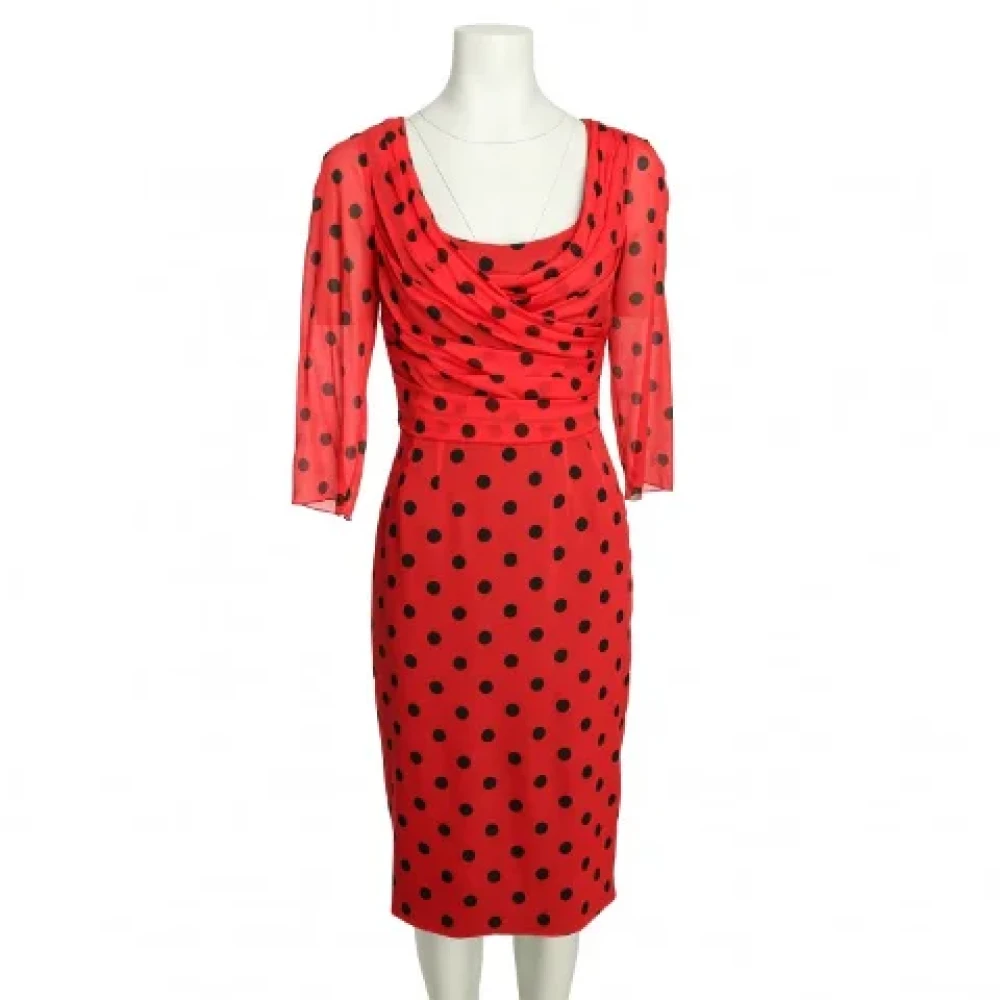 Dolce & Gabbana Pre-owned Silk dresses Red Dames