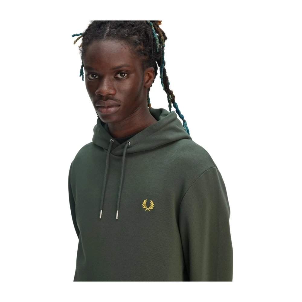Fred Perry Groene hoodie met dubbele streepdetail Green Heren