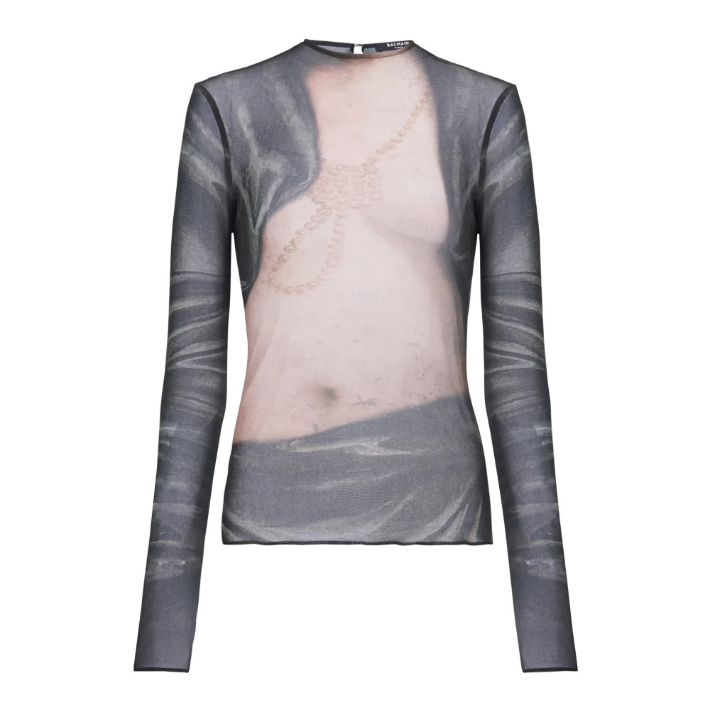 Balmain Trompe l`oeil Tulle Top Multicolor Dames