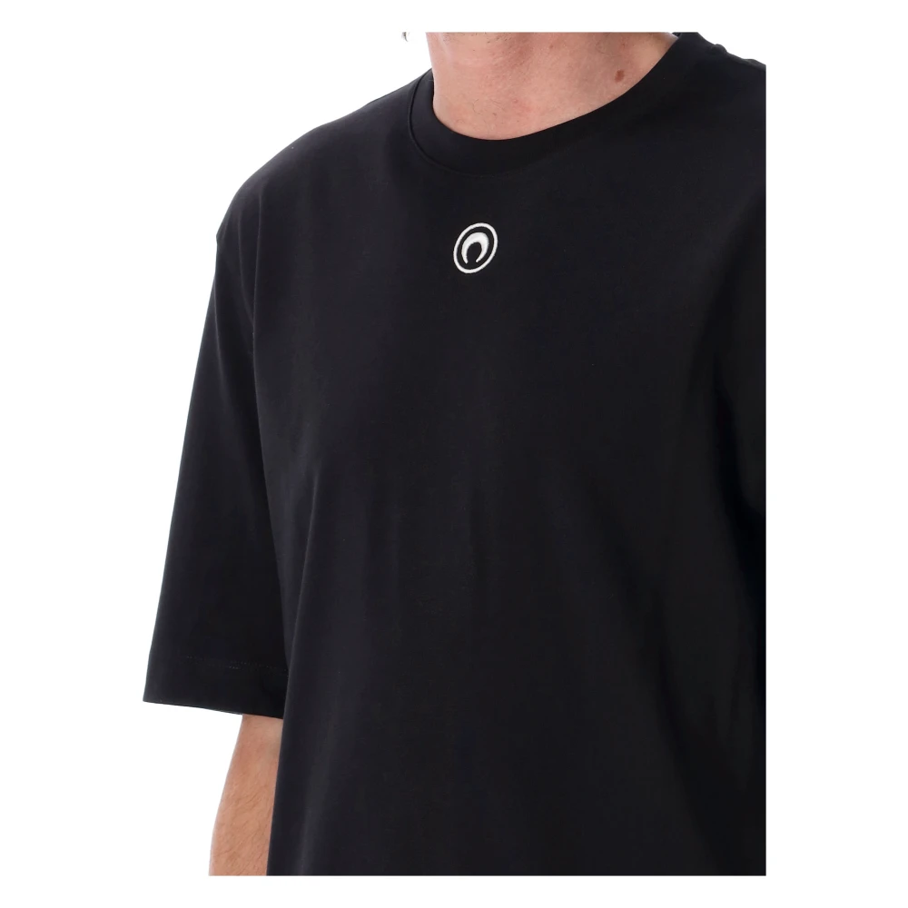 Marine Serre Zwart Katoenen T-Shirt Maanlogo Black Heren
