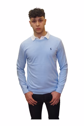 office-blue-ronde-hals-shirt-van-pima-katoen-s