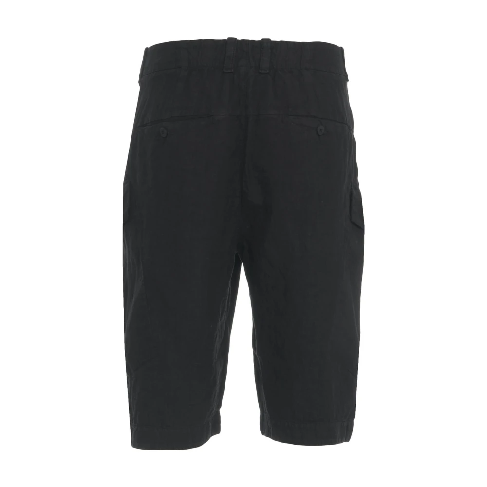 Transit Zwarte Linnen Cargo Shorts Ss25 Black Heren