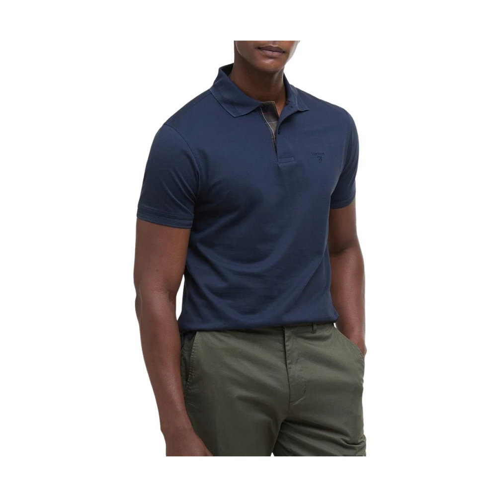 Barbour Blauw Katoenen Poloshirt Tailored Fit Blue Heren