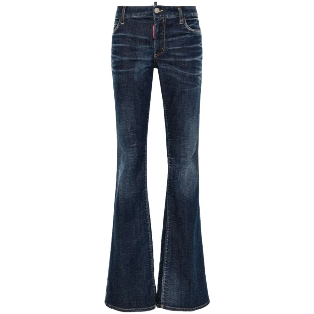 Dsquared2 Donkerblauwe Flare Jeans Blue Dames