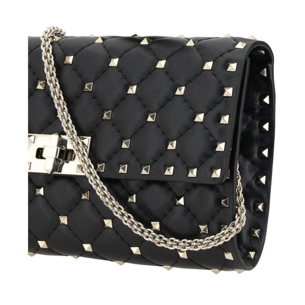 Valentino Garavani Studded Leren Schoudertas Black Dames