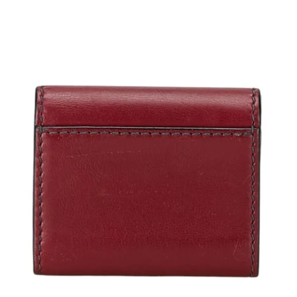 Dior Vintage Pre-owned Leather wallets Red Dames