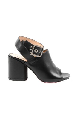 black-leather-mid-heel-sandals