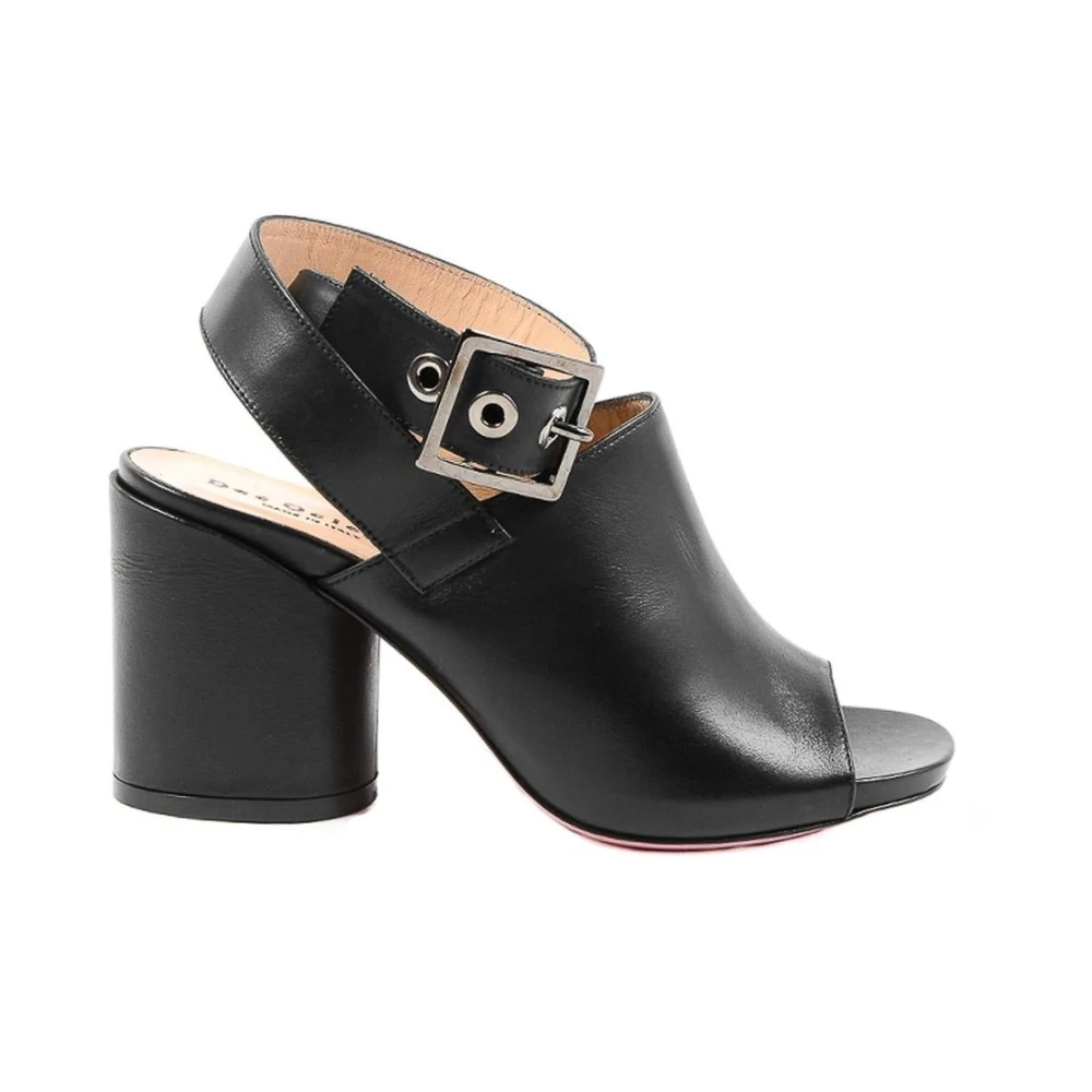 Dee Ocleppo Black High Heel Sandals, Female, 8 Uk, Leather Mid Heel Sandals