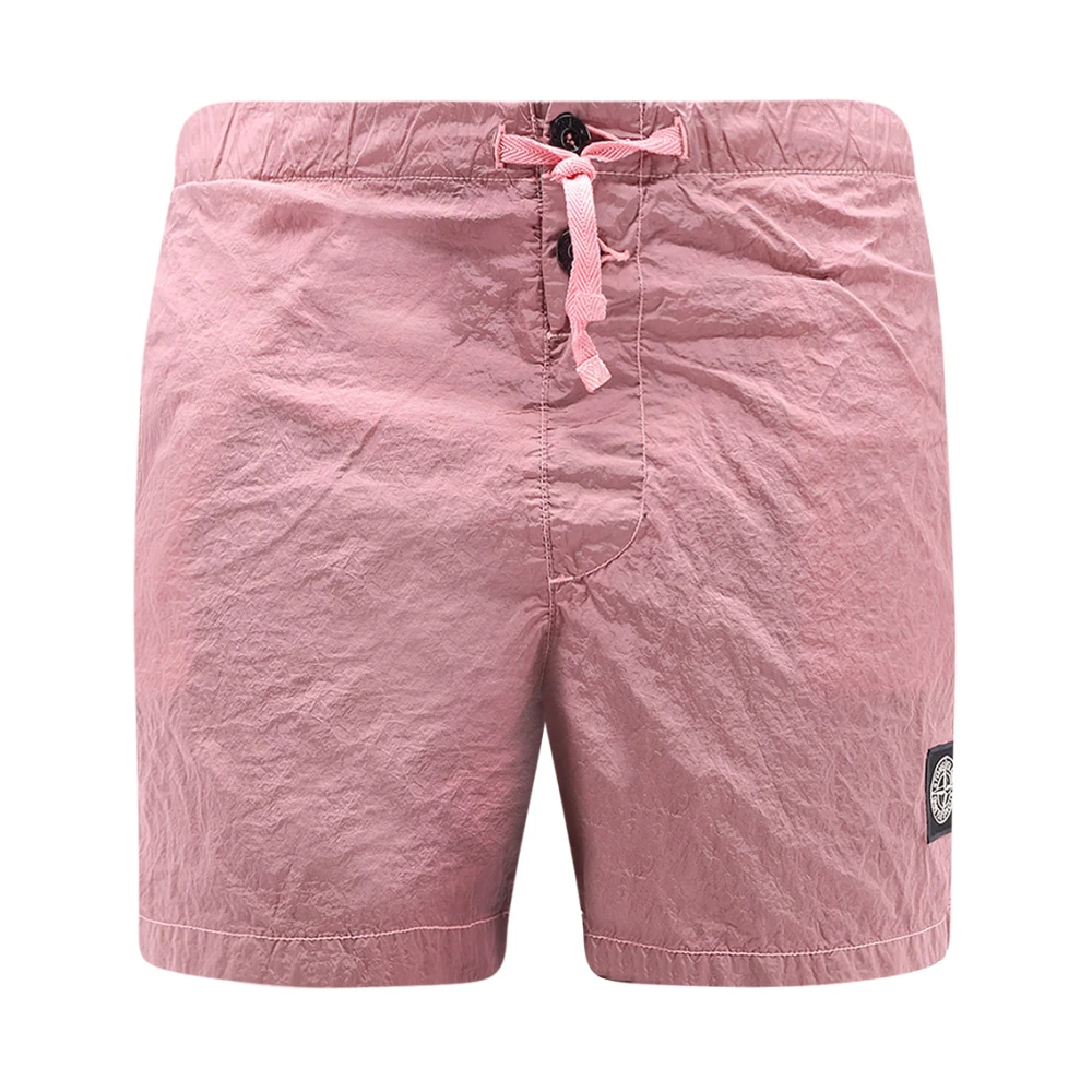 Stone Island Pink Beachwear, Male, 2XL, Slim-Fit Swim Shorts