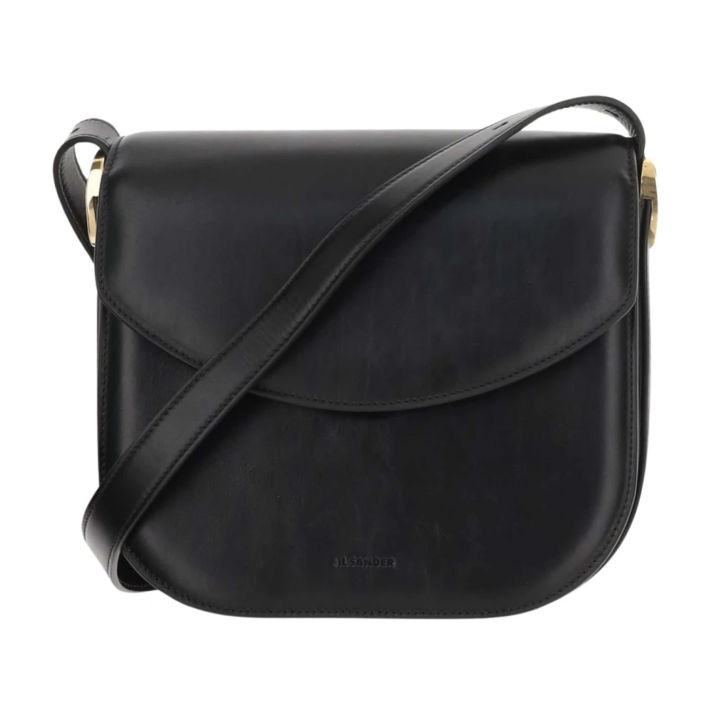 Jil Sander Schoudertas van kalfsleer met klep Black Dames
