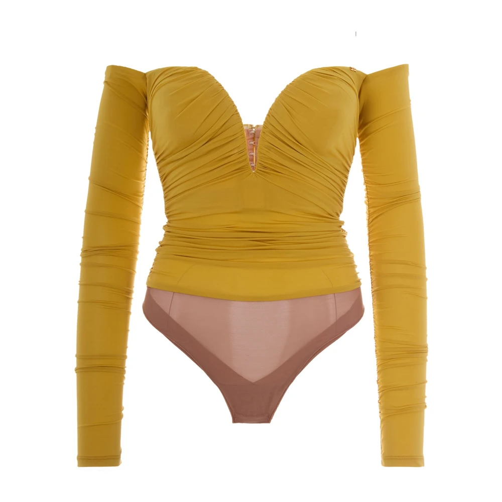 Elisabetta Franchi Yellow Full-Body, Female, L, Bodysuit