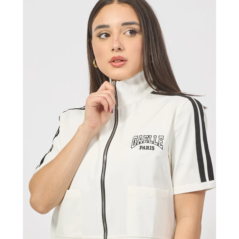 Gaëlle Paris Witte Sweater met Korte Mouwen White Dames