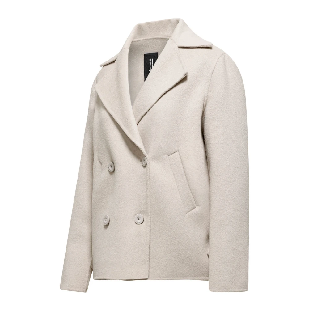 BomBoogie Korte double-breasted jas met revers Gray Dames