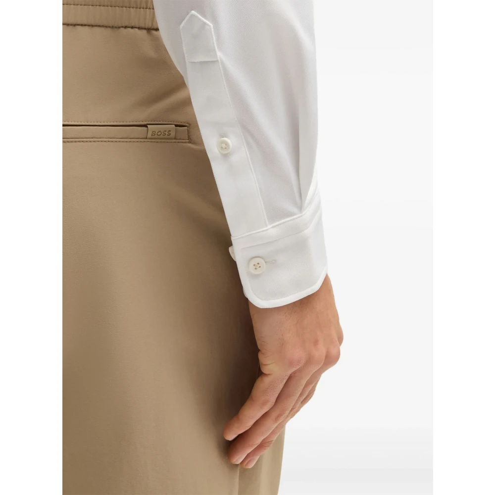 Hugo Boss Stretch shirt in 'P-Roan' stijl White Heren
