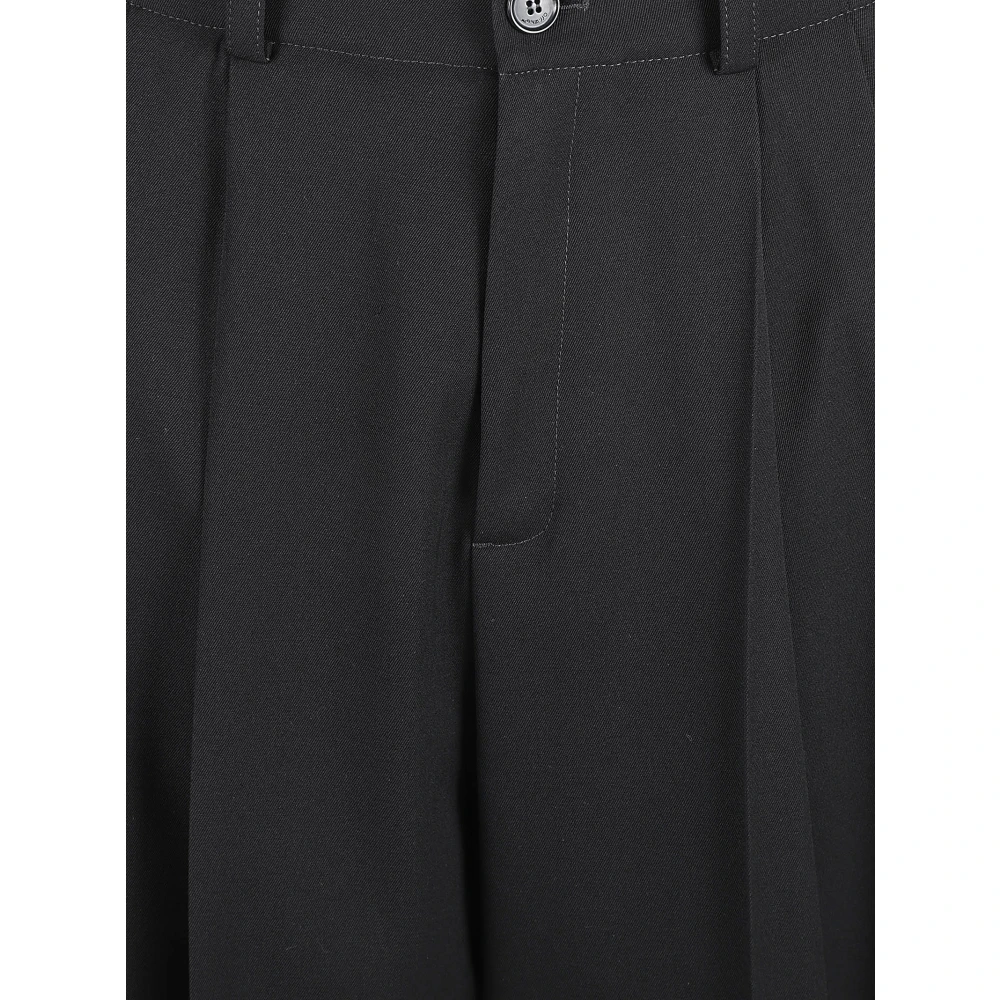 Off White Zwarte Wol Darts Broek Black Heren