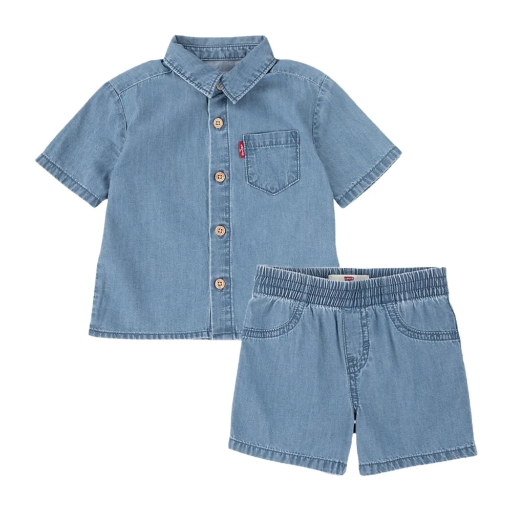 Levi's Unisex Kids Blue Western Lt Wt Denim Short - Kids Sets - 12 M - Kids