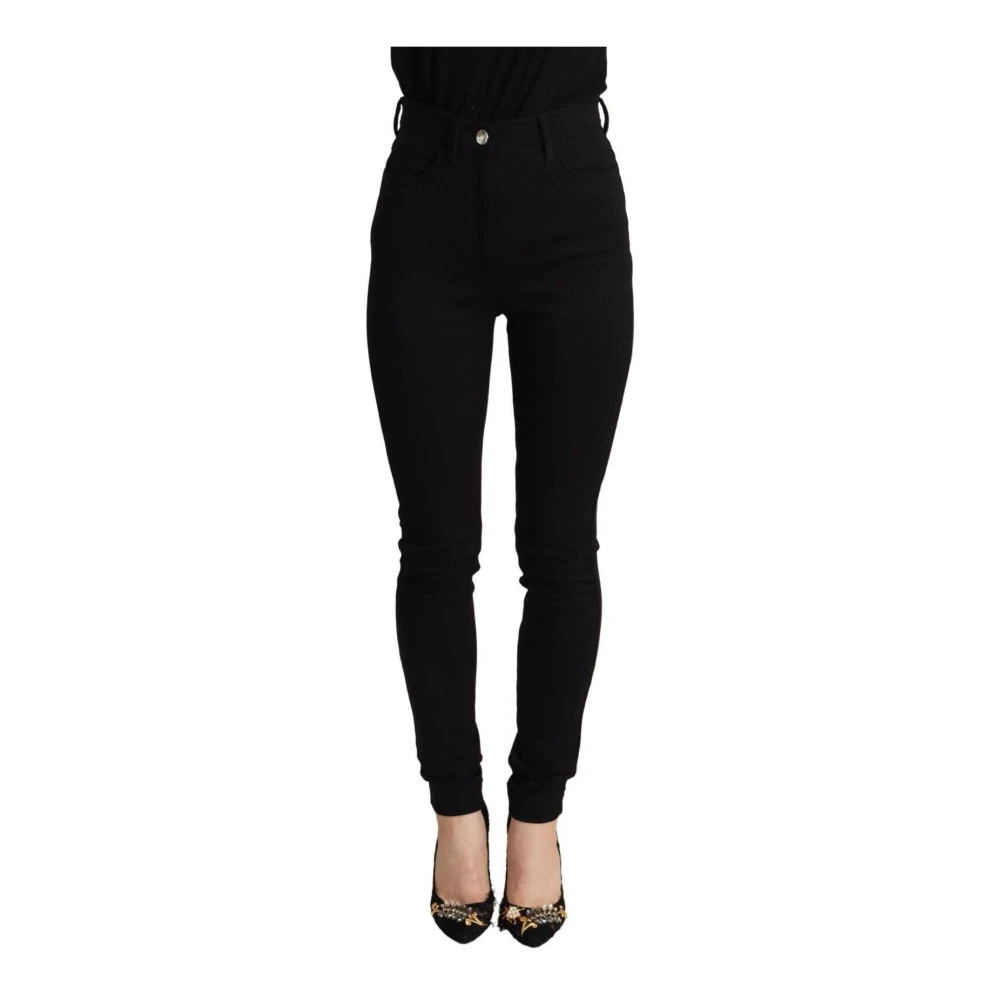 Dolce & Gabbana Women's Black Slim Fit Jeans, S, High Waist Skinny Trousers