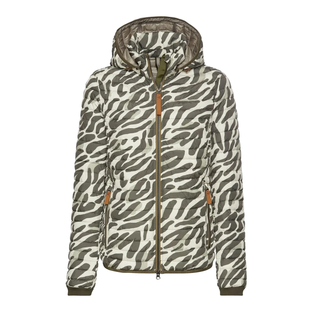 Camel active Groene Camouflage Jas met Capuchon Multicolor Dames