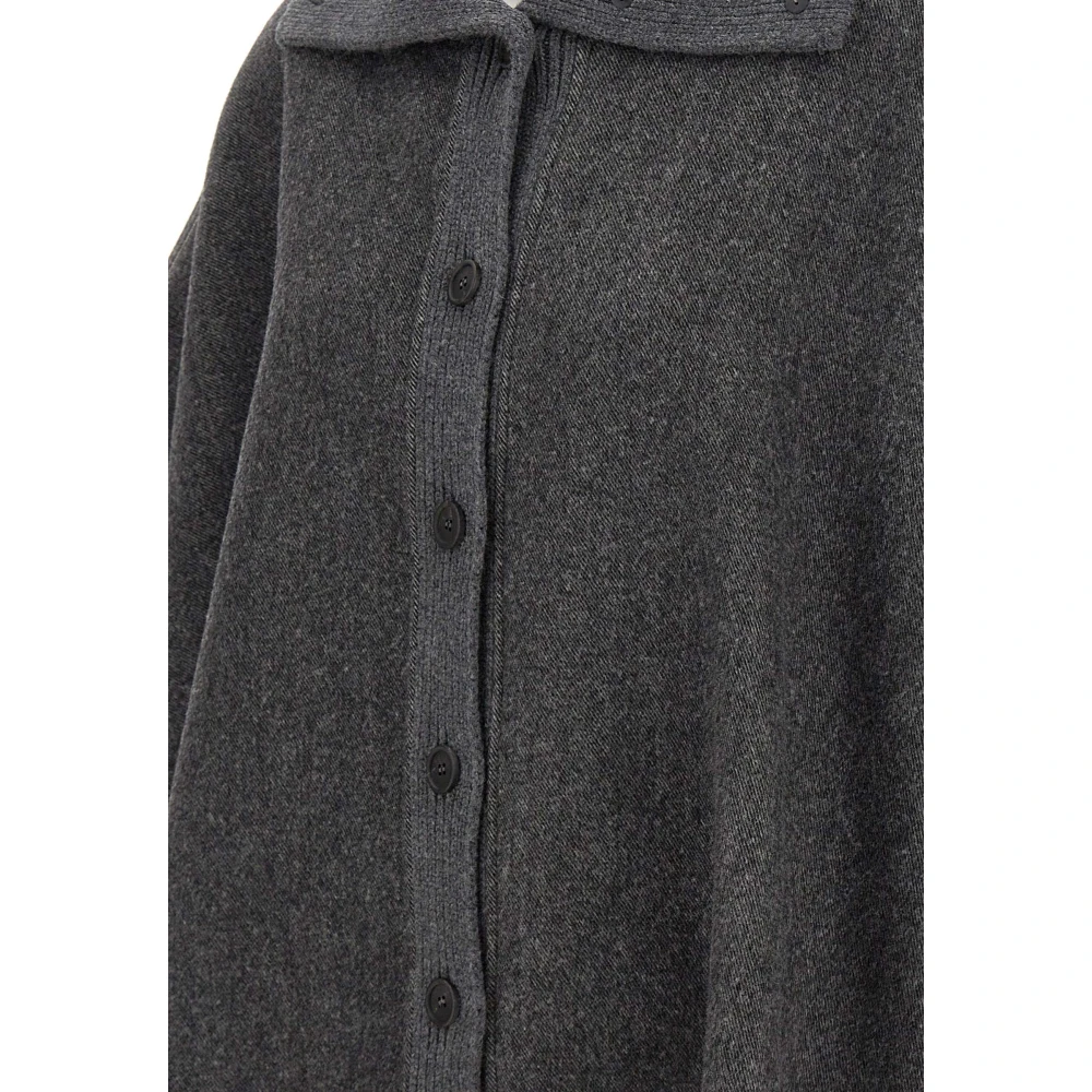Fabiana Filippi Grijze Wol Cape Jas Gray Dames