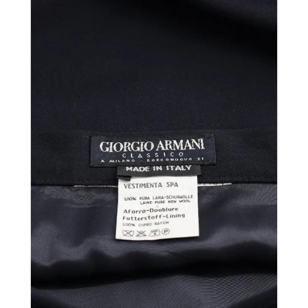 Armani Pre-owned Wool bottoms Black Dames
