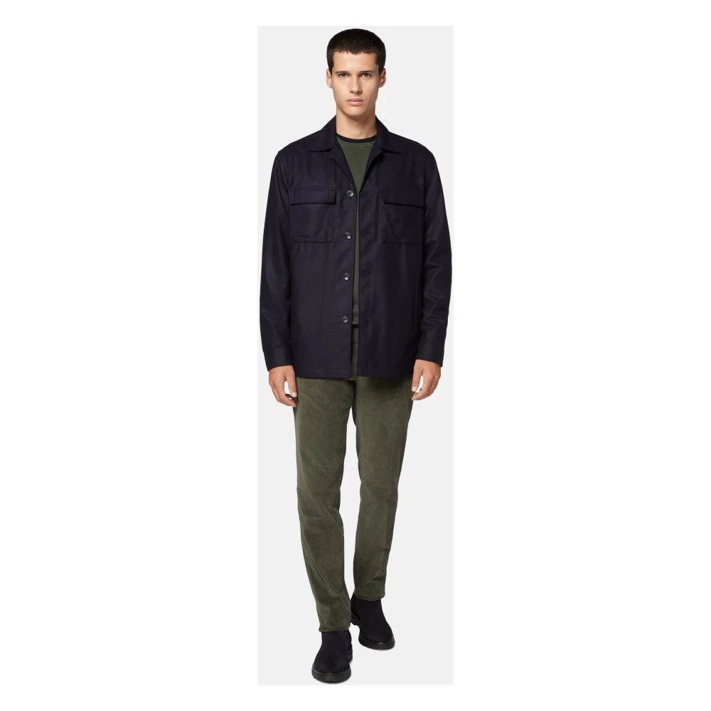 Boggi Milano Link Shirt Jacket Blue Heren