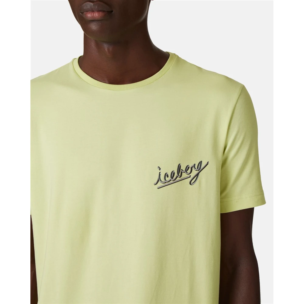 Iceberg Gele Logo T-shirt Yellow Heren