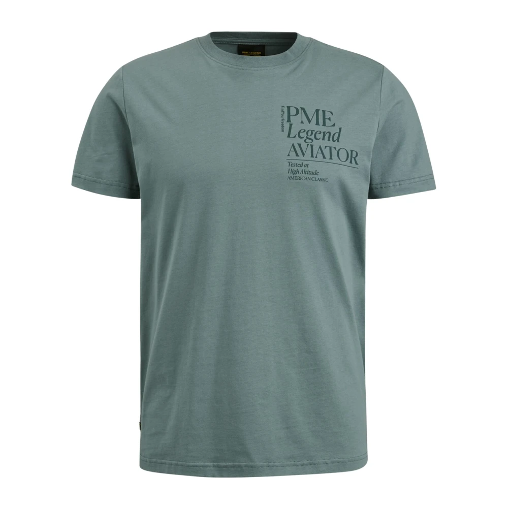 PME Legend Propeller Print Ronde Hals T-Shirt Green Heren