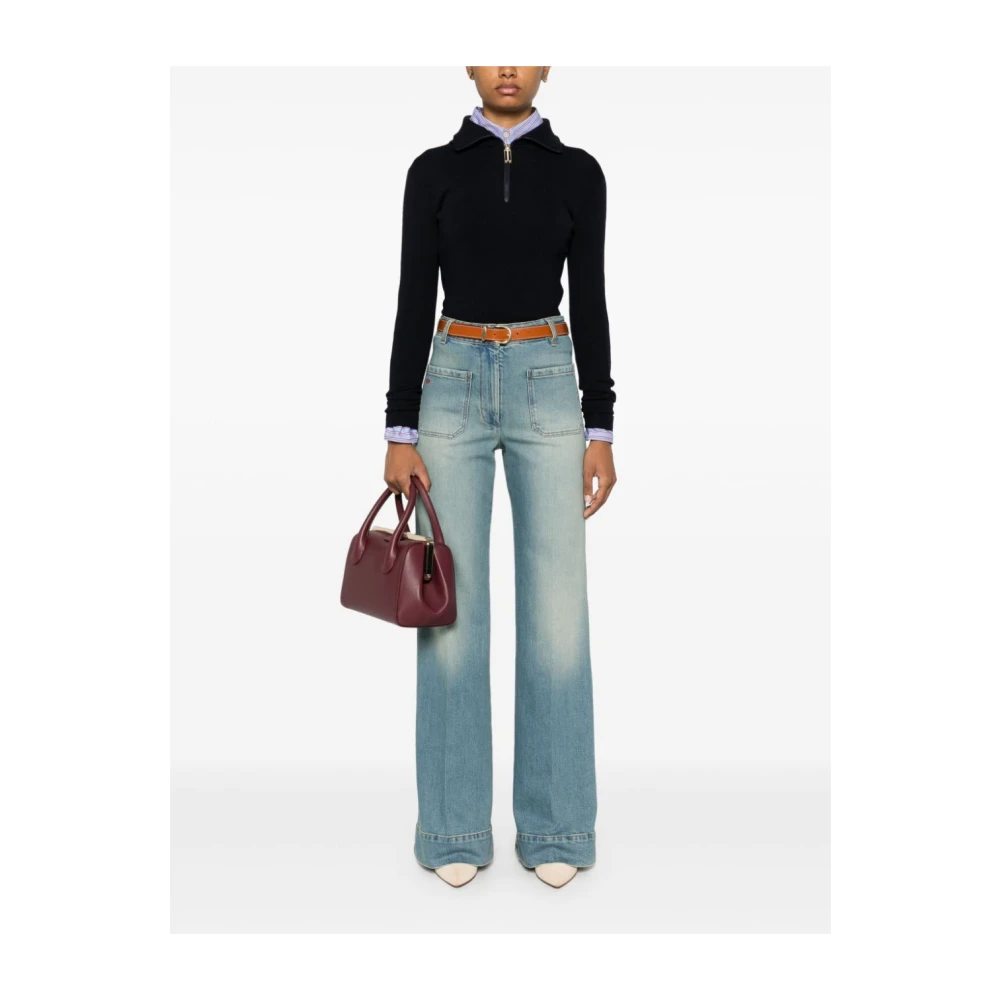 Victoria Beckham Blauwe Jeans Damesmode Aw24 Blue Dames