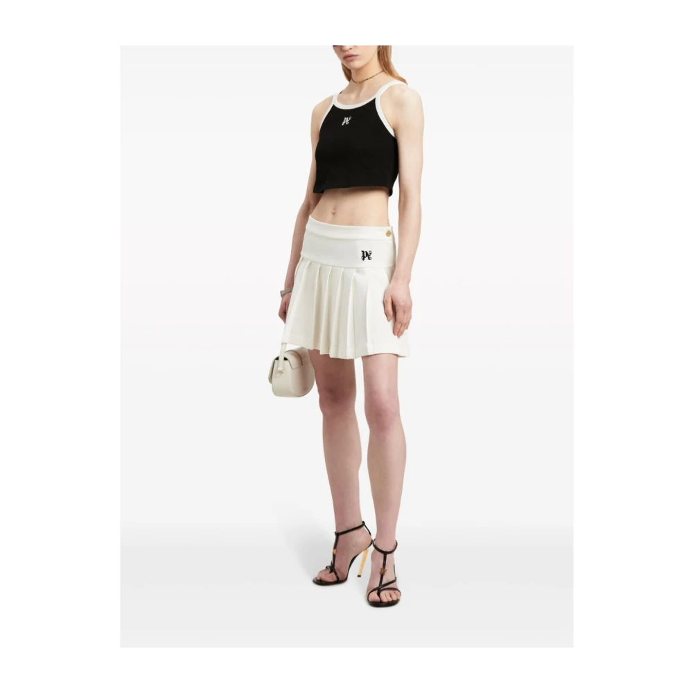 Palm Angels Zwarte mouwloze top met logo print Black Dames