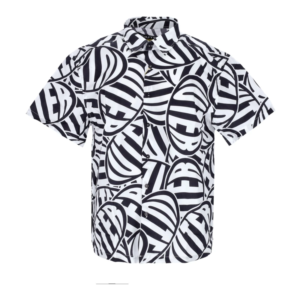 Iuter Hongerige Witte Korte Mouw Shirt Black Heren
