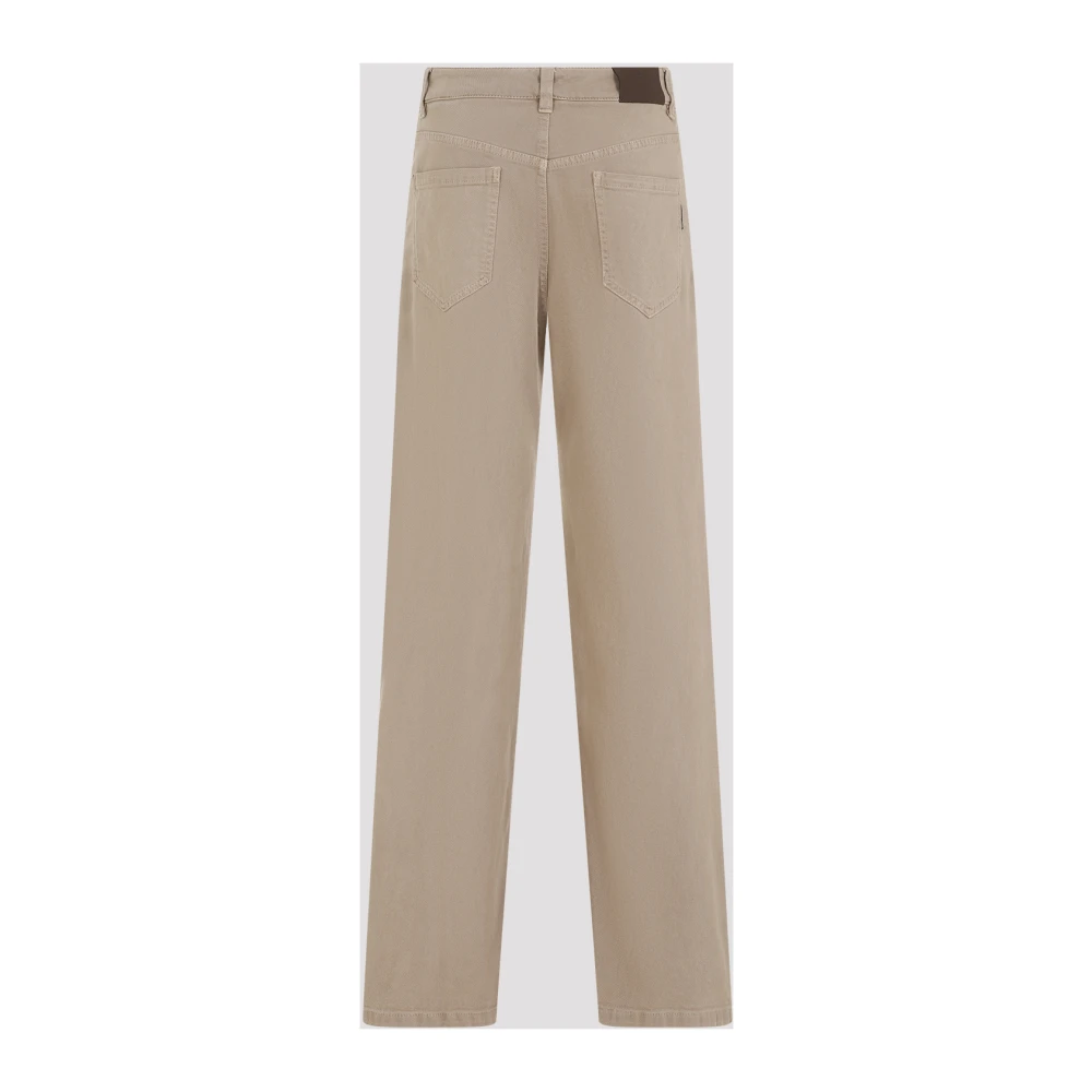 BRUNELLO CUCINELLI Medium Brown Cotton Pants Brown Dames