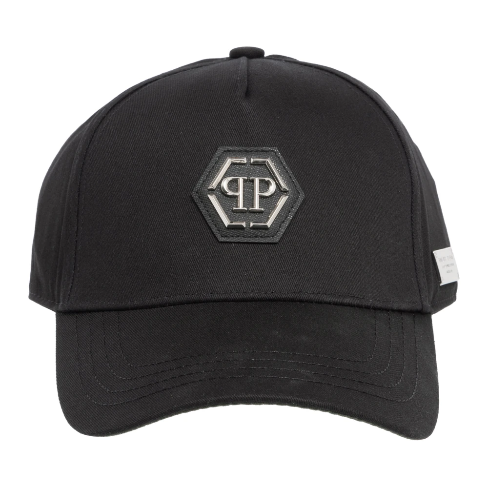 Philipp Plein Verstelbare Hexagon Cap Effen Logo Sluiting Black Heren