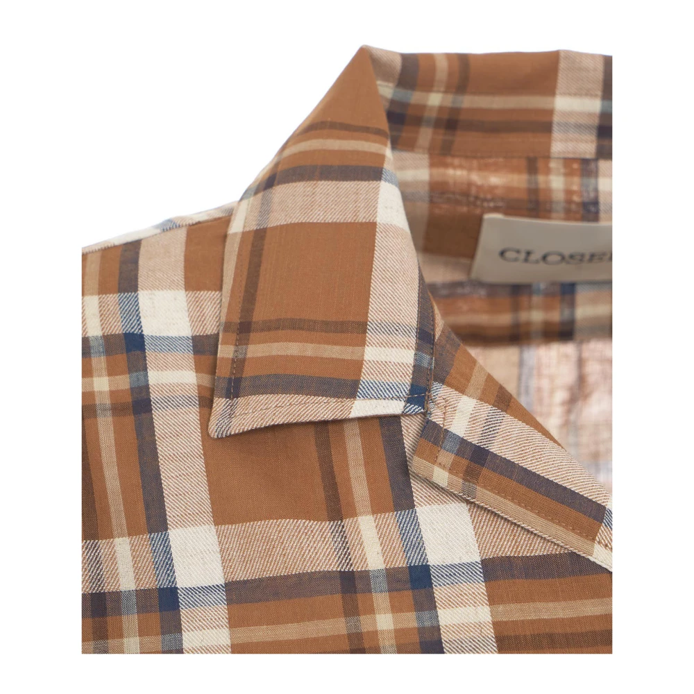 closed Casual Shirts Brown Heren