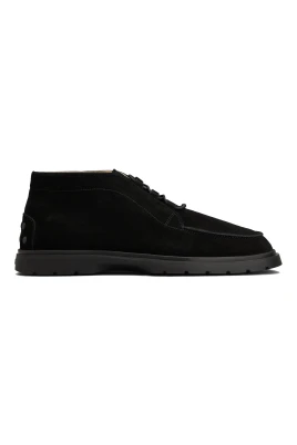 Svarta Mocka Ankelboots Elastisk Dragsko