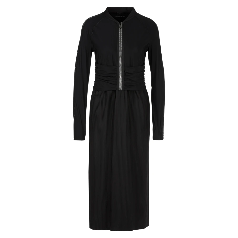 Marc Cain Geplooide Midi Jurk met Jas Black Dames