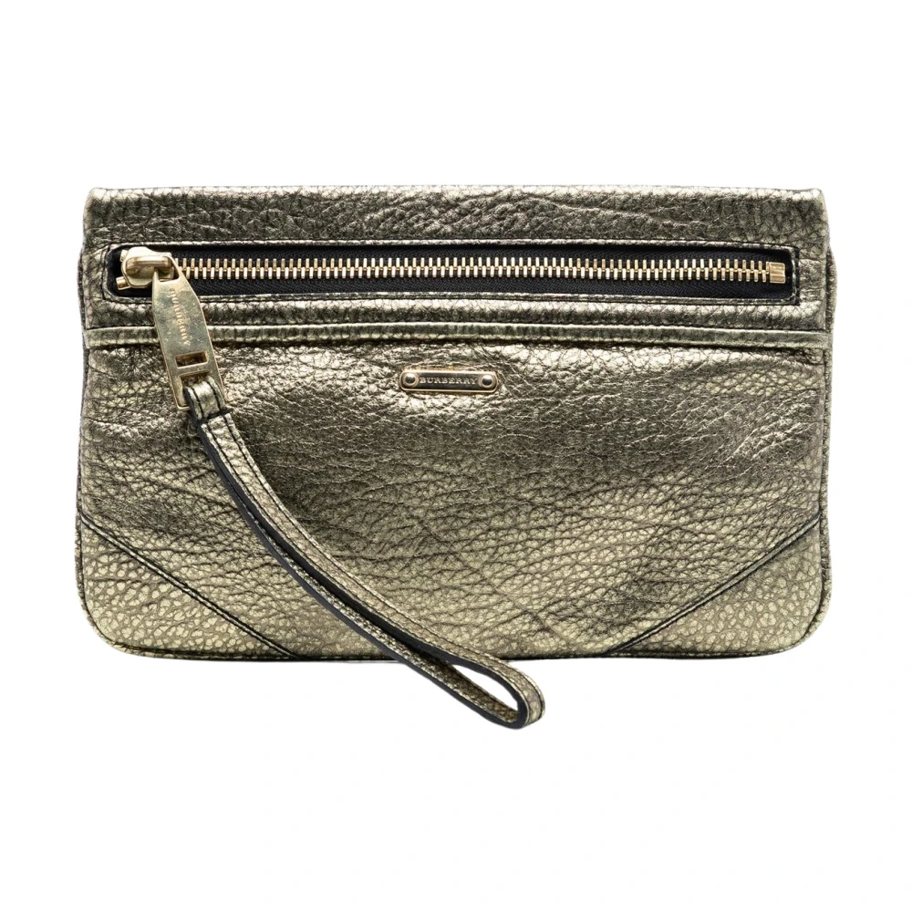 Burberry Vintage Women's Yellow Pre-Owned Leather Clutch