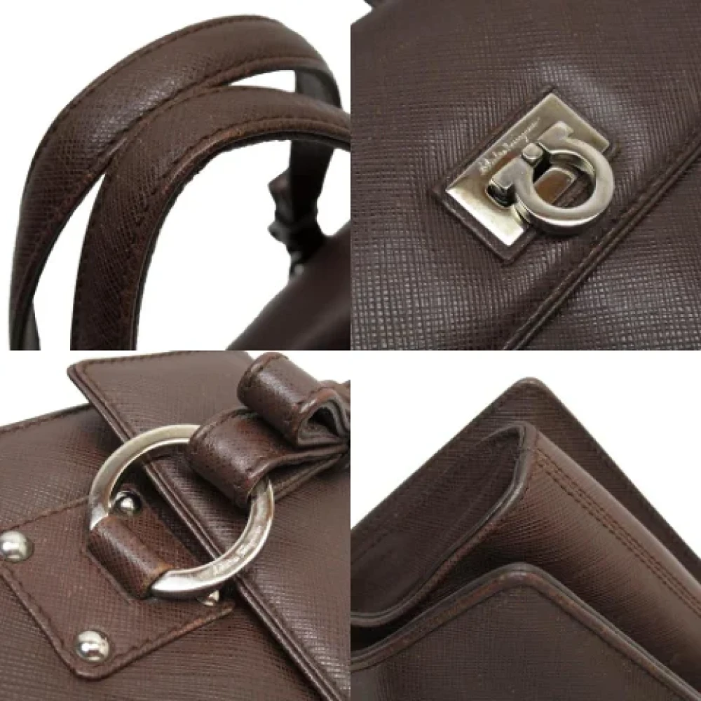 Salvatore Ferragamo Pre-owned Leather handbags Brown Dames