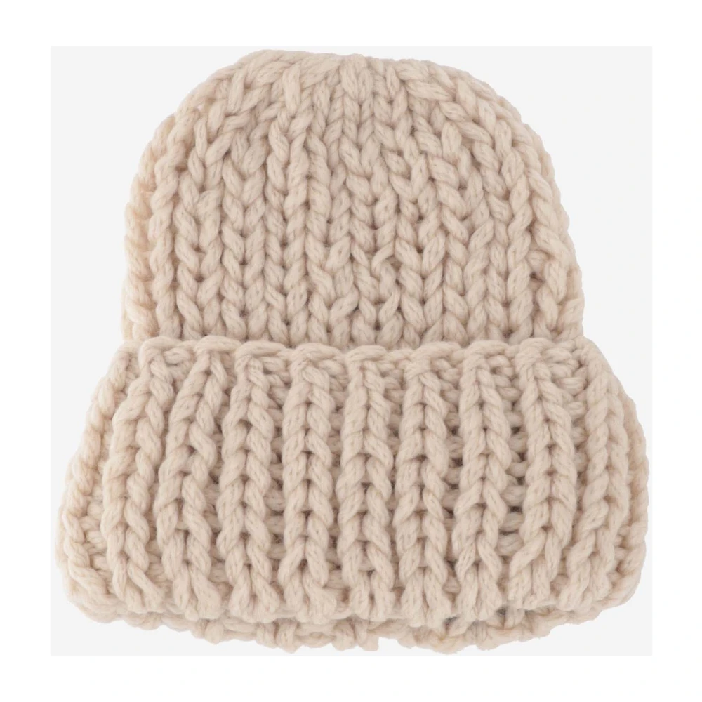 Evyïnit Luxe Merinowol Beanie in Beige Dames