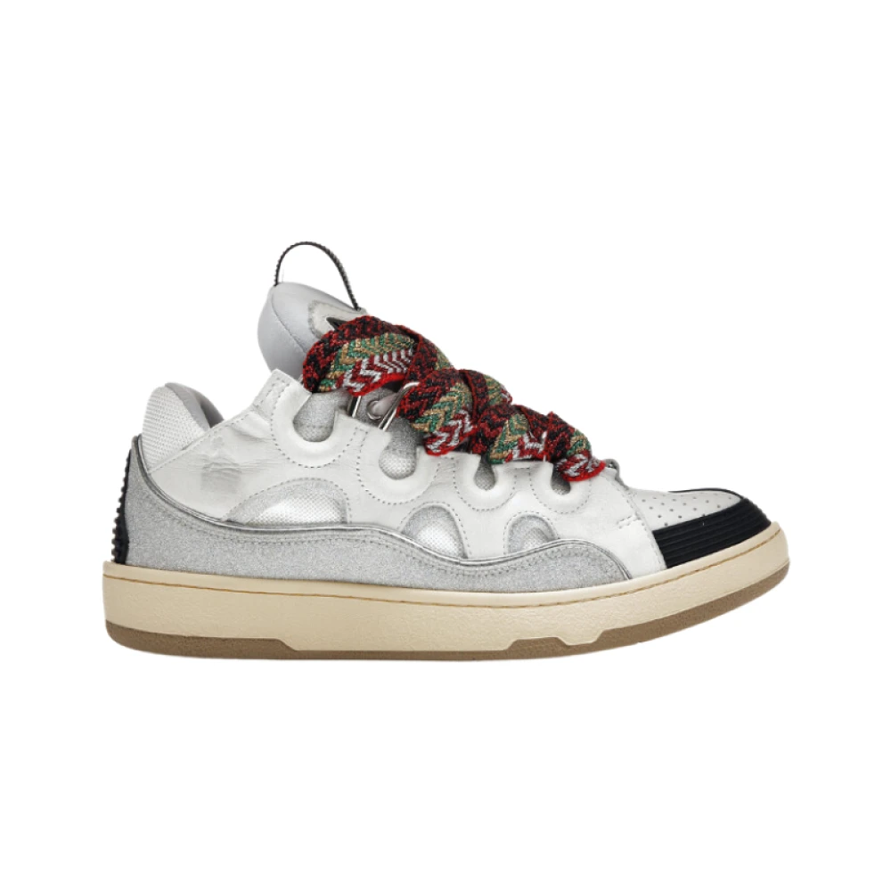 Lanvin Vit Hi-top Curb Sneakers Multicolor, Herr