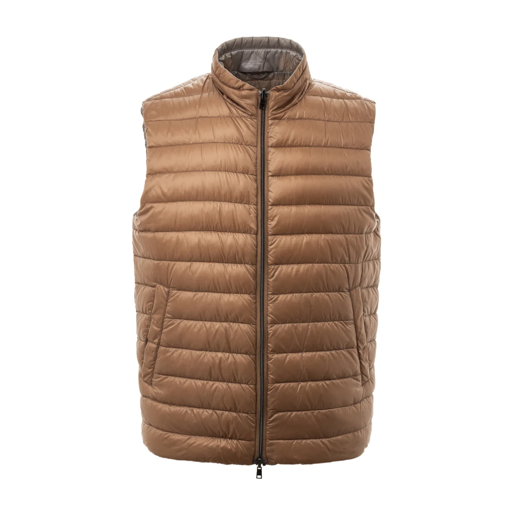 Herno Reversibele Mouwloze Puffer Vest Brown Heren