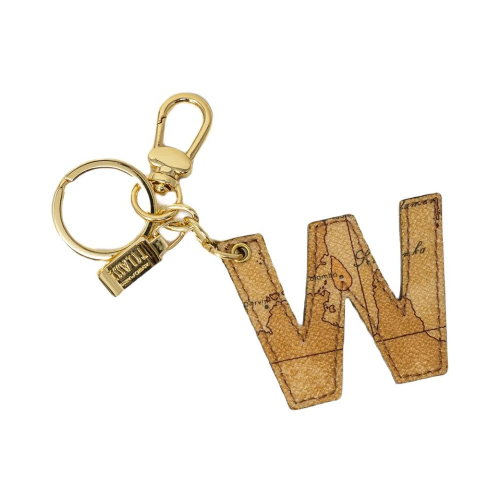 Alviero Martini 1a Classe Beige Leren Katoenen Sleutelhanger Accessoire Beige Dames