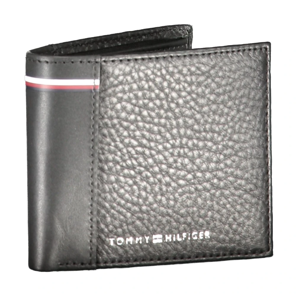 Tommy Hilfiger Heren Portemonnee Zwart Contrast Details Logo Black Heren