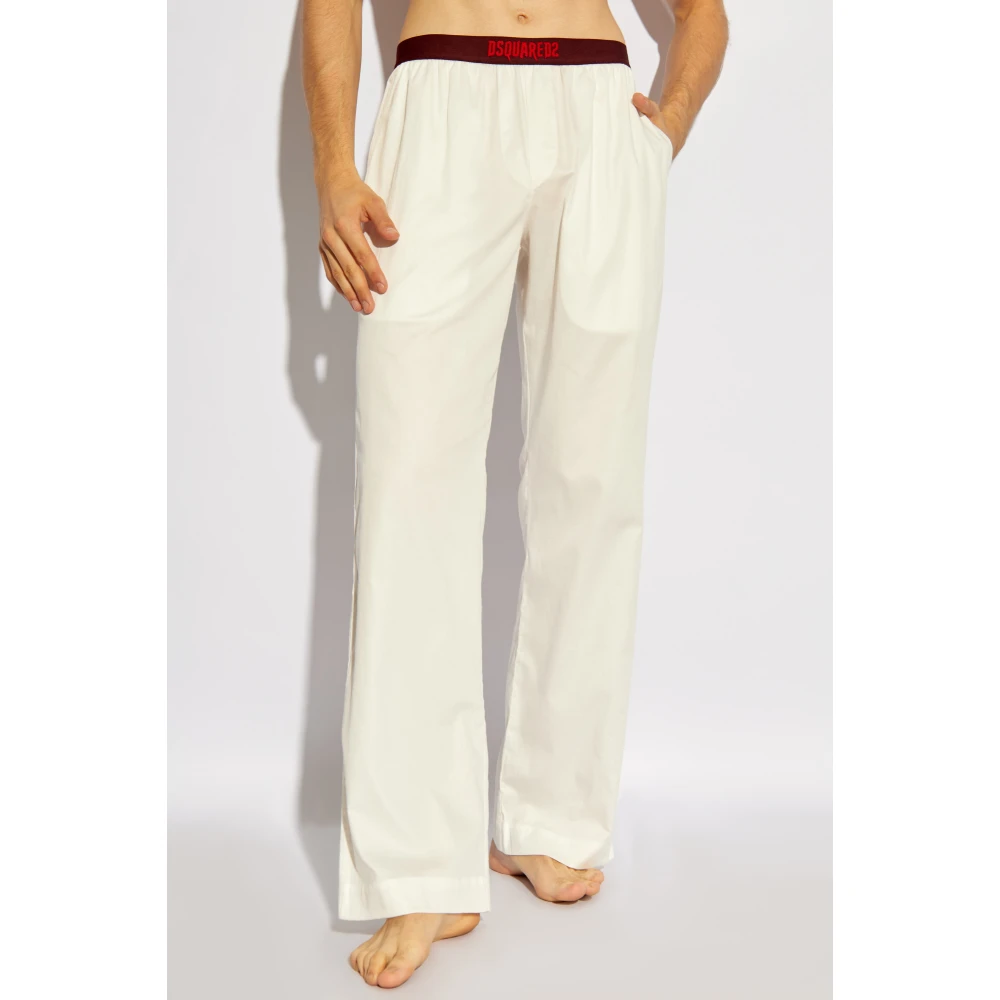 Dsquared2 Pyjamabroek met logo White Heren