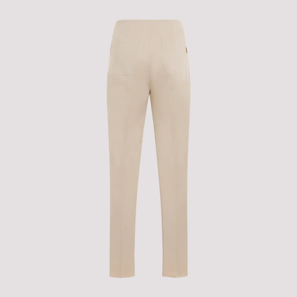 Max Mara Empoli Katoenen Twill Broek Beige Dames
